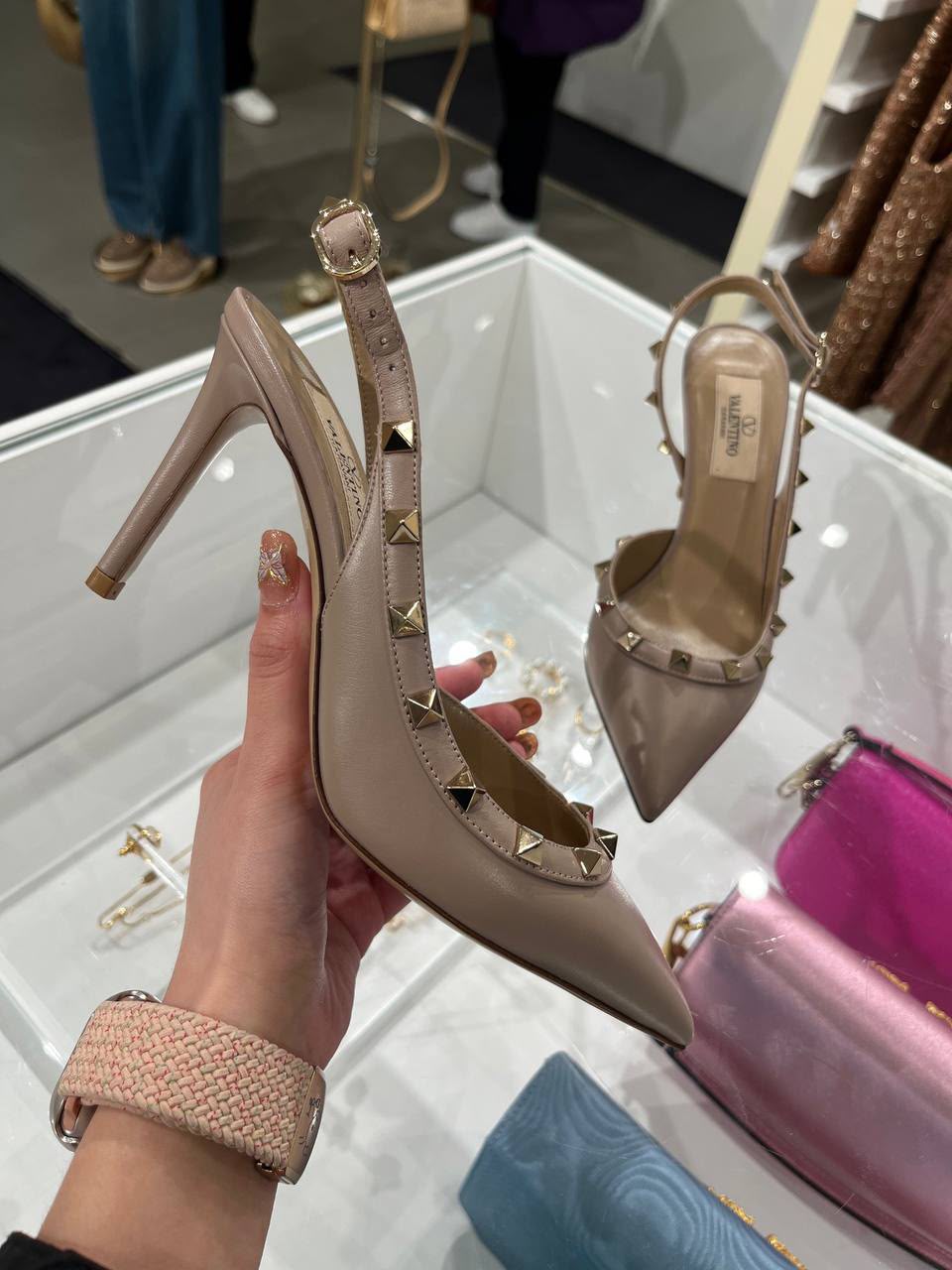 Rockstud Caged Slingback Pump