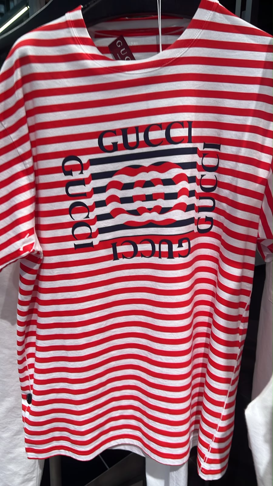 Striped Cotton T-Shirt with Interlocking G