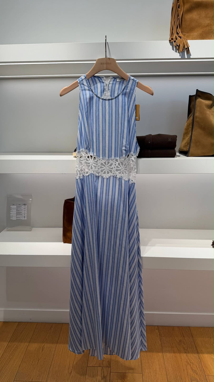 Striped Lace-Back Maxi Dress