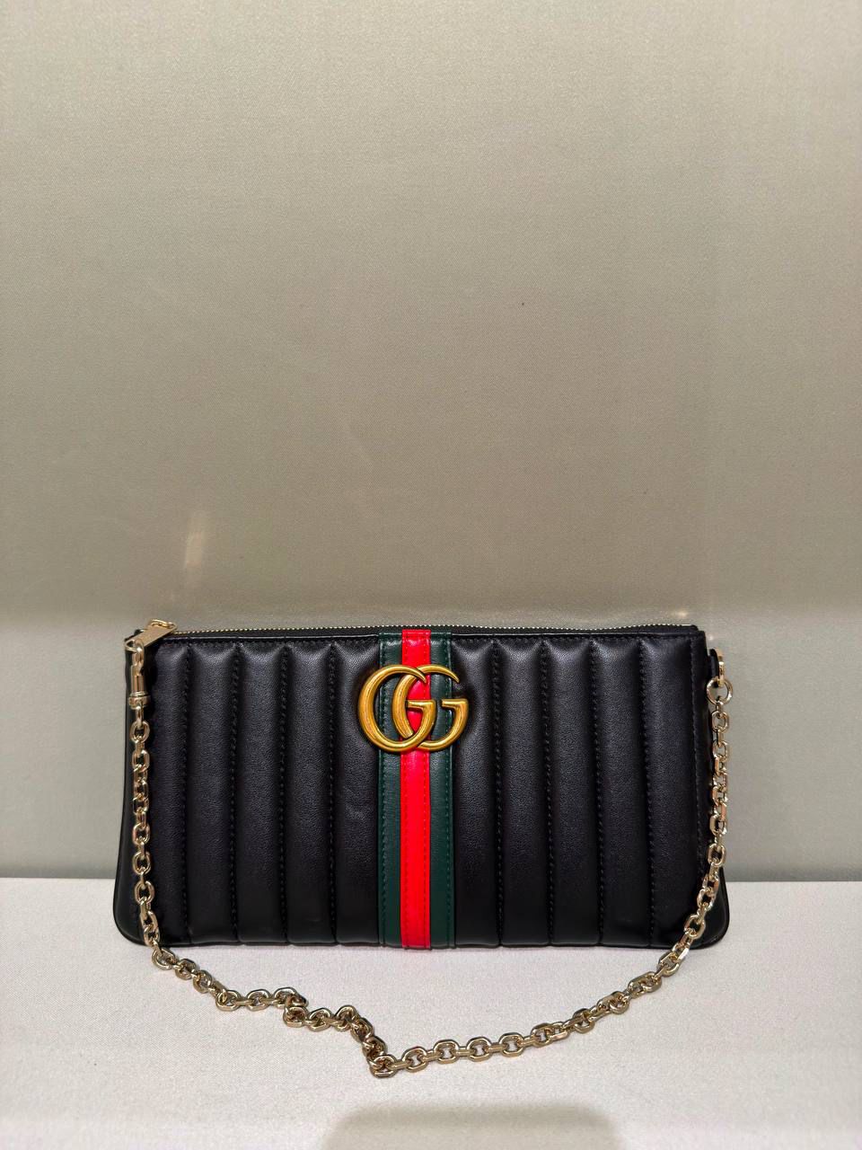 GG Marmont Quilted Leather Chain Clutch