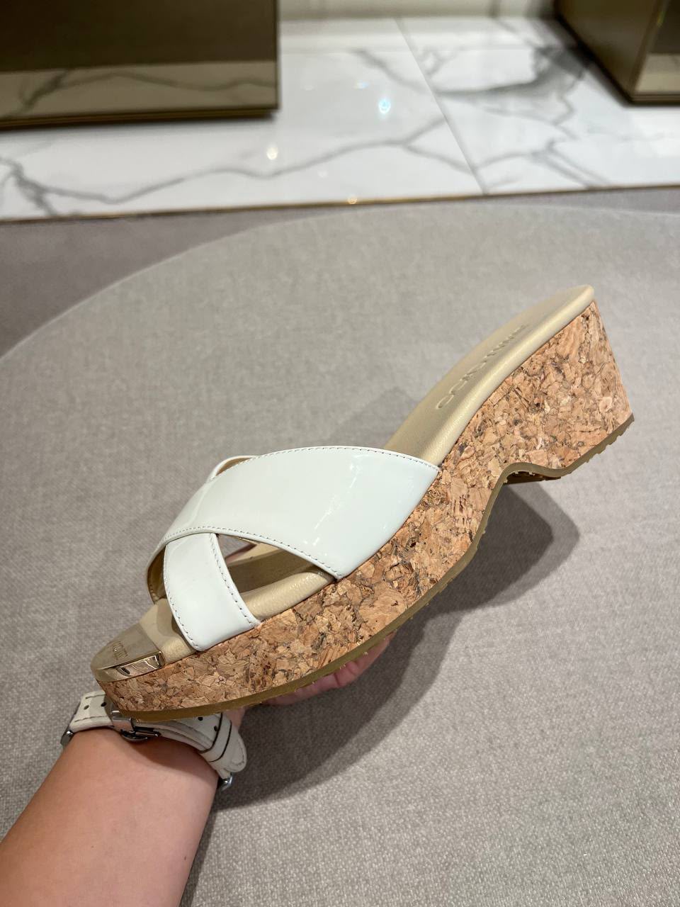 Dellena 100 Denim Wedge Sandals