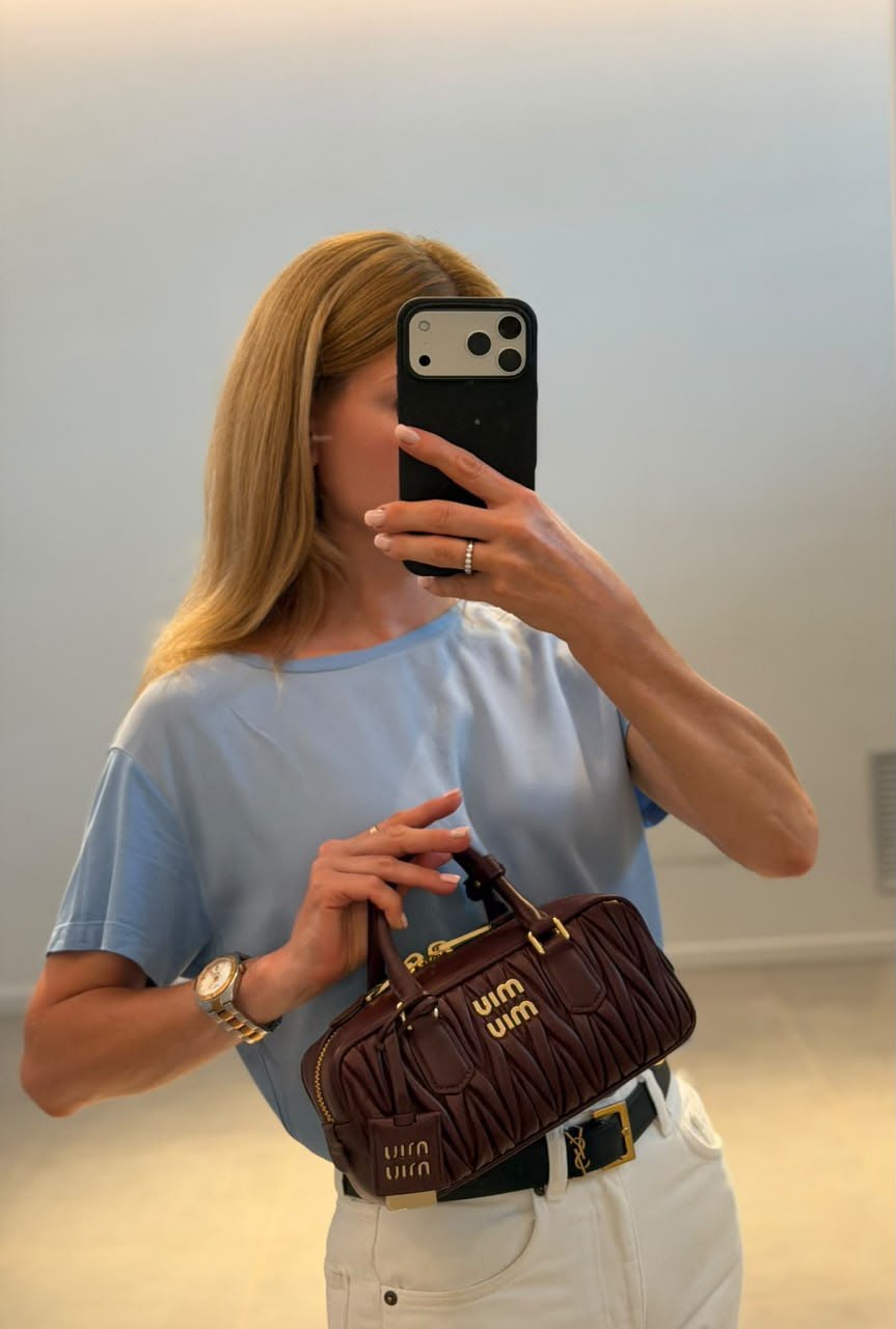 Miu Wander Matelassé Nappa Leather Mini Bag