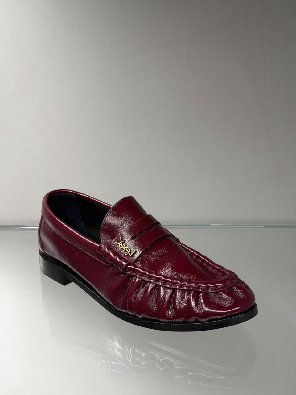Le Loafer Penny Loafers in Crinkled Patent Leather