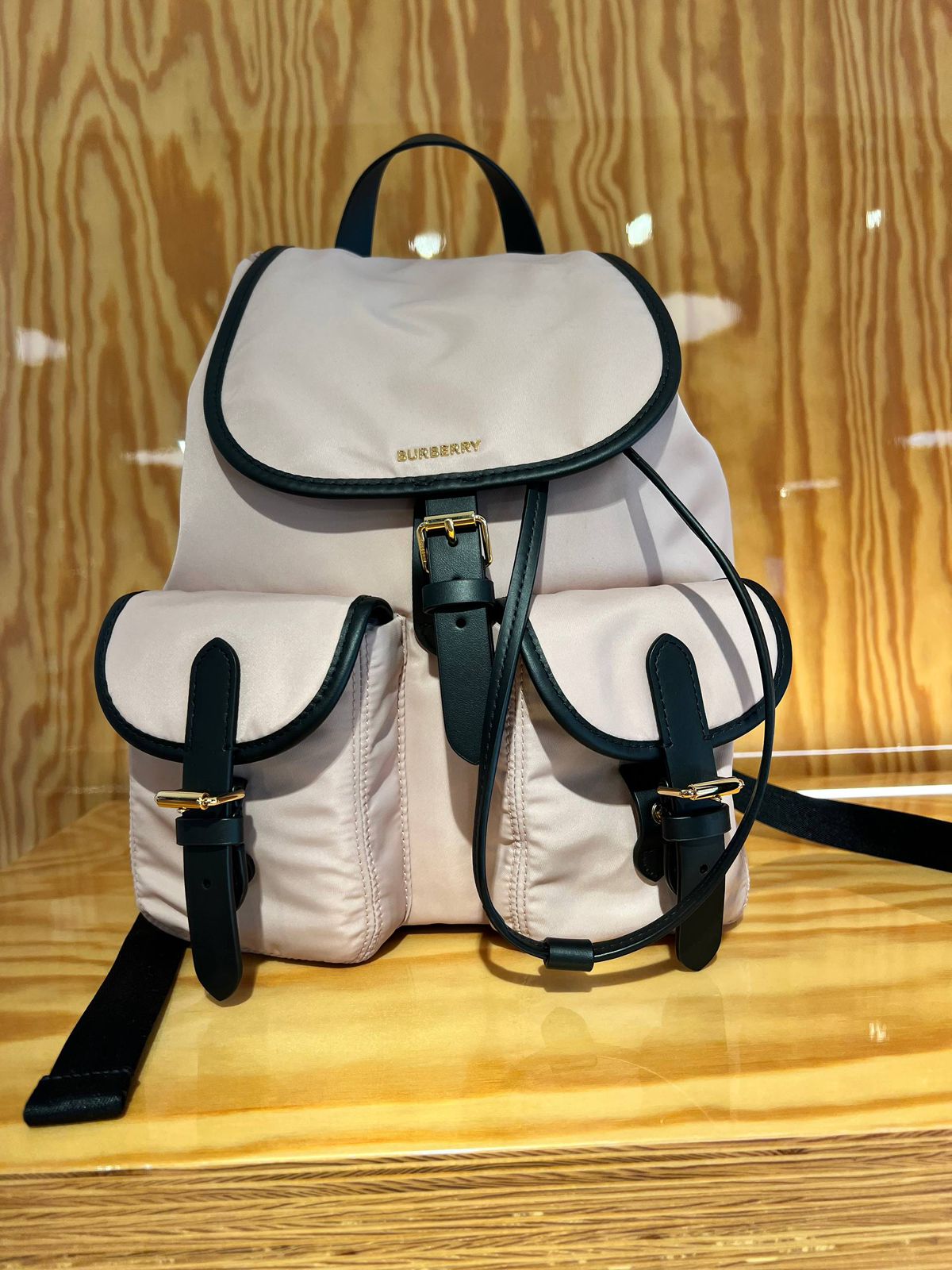 Medium Rucksack in Nylon and Leather