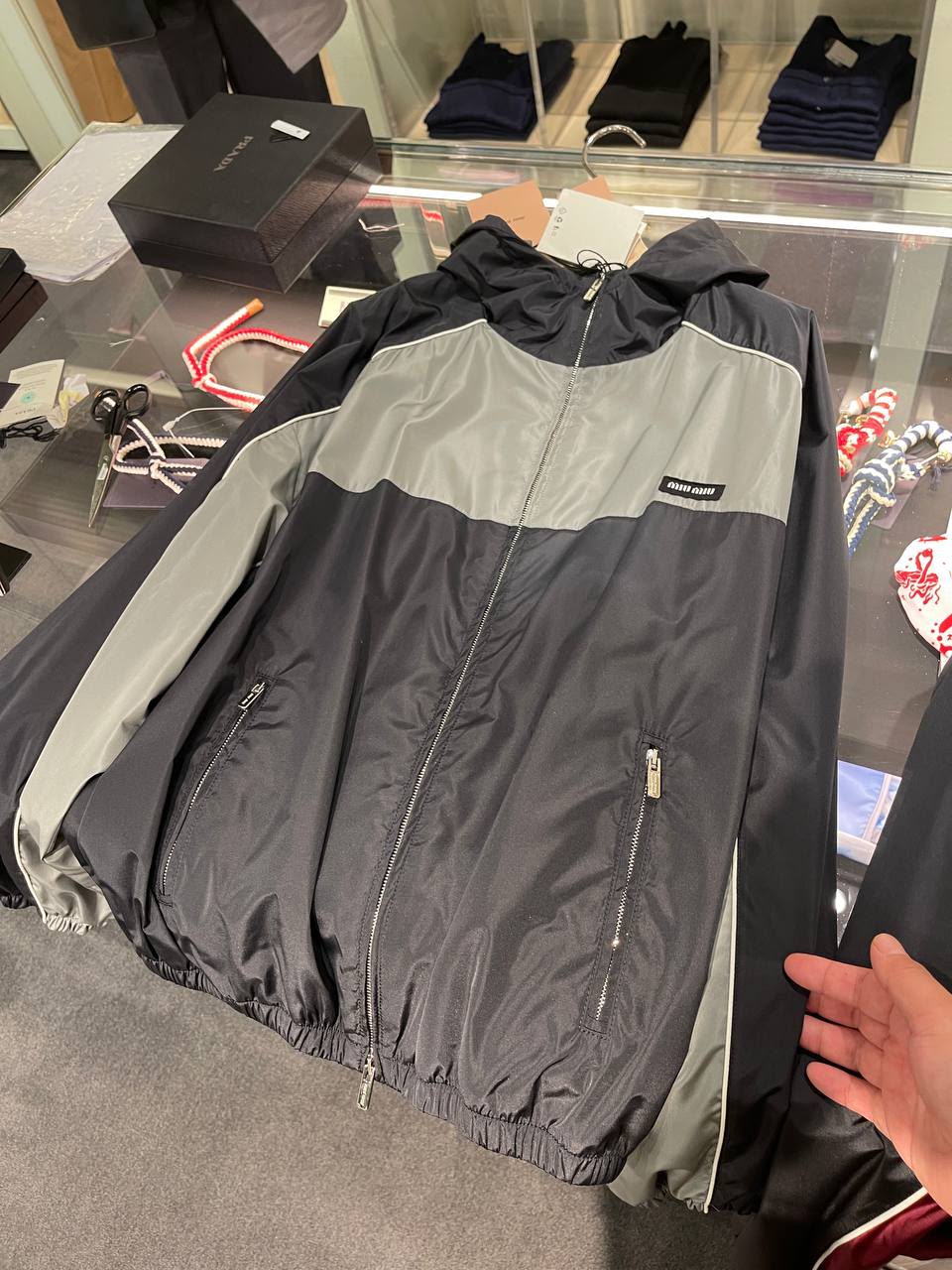 Color-block technical fabric jacket
