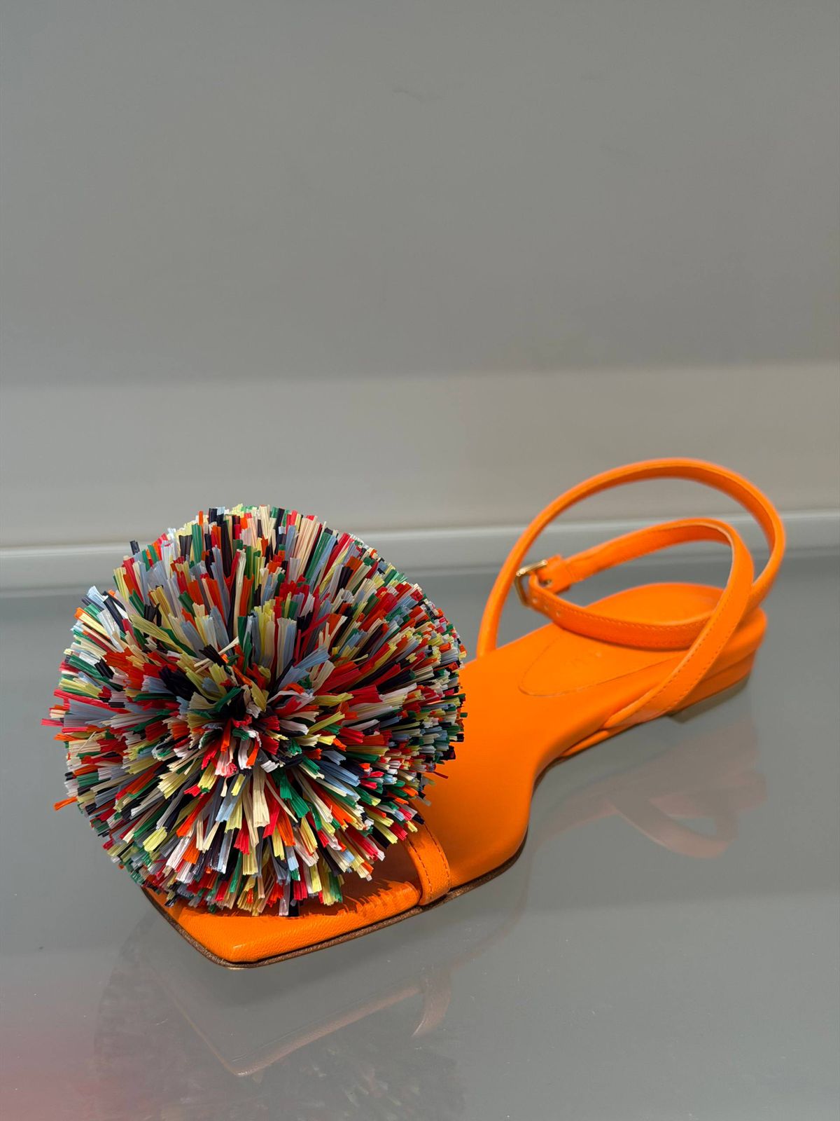 Pom-Pom Flat Sandals