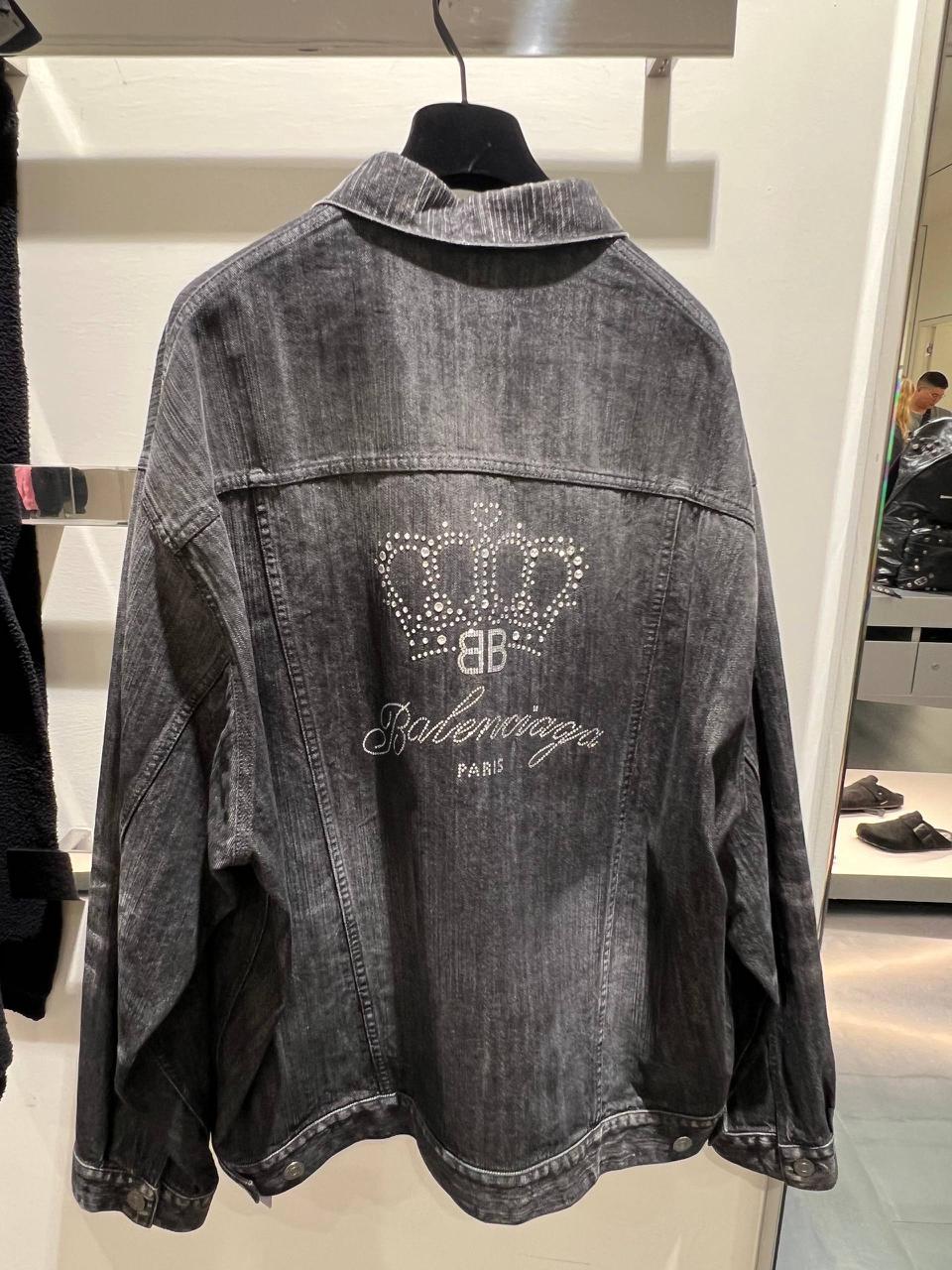 Crown Rhinestone Denim Jacket