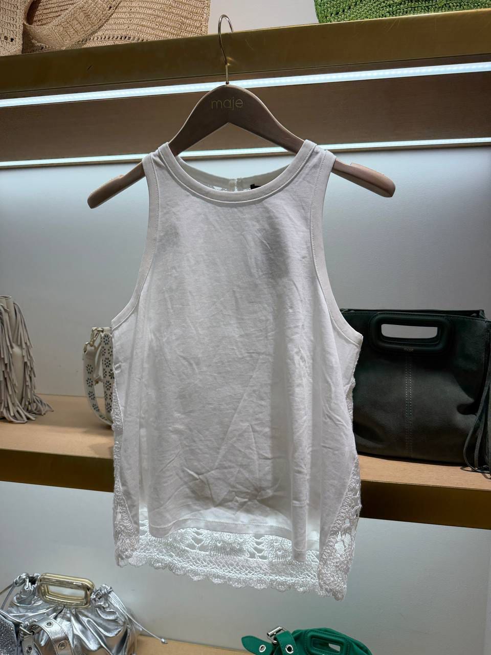 Lace-back tank top