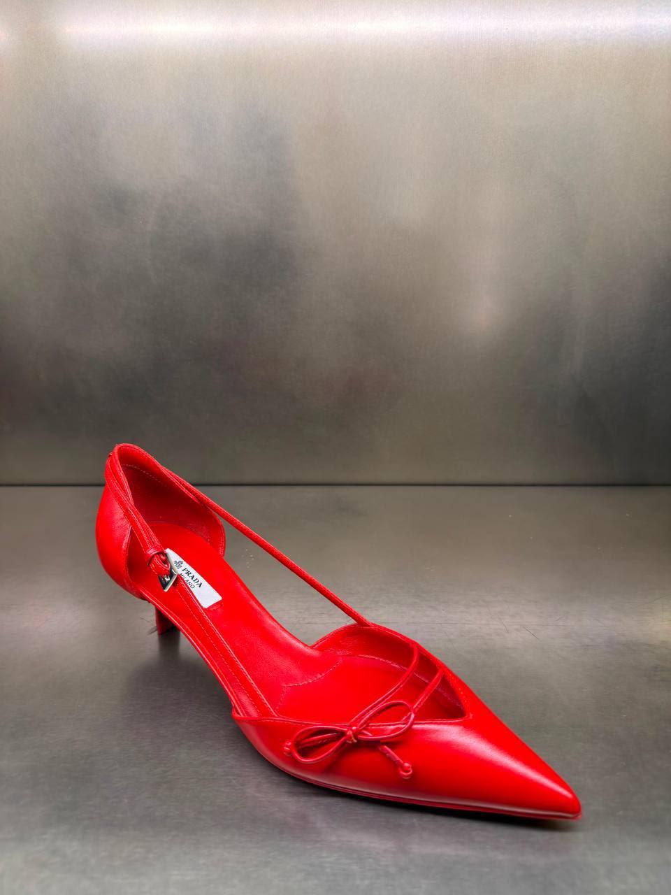 Brushed Leather Slingback Pumps