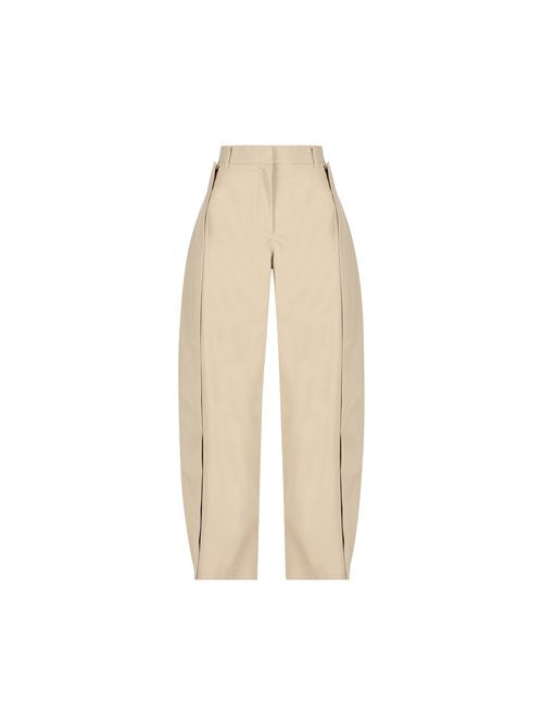 Pantaloni in gabardine di cotone e seta
