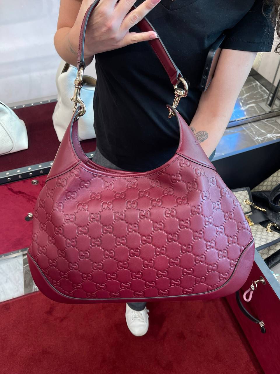 Signature Leather Hobo Bag