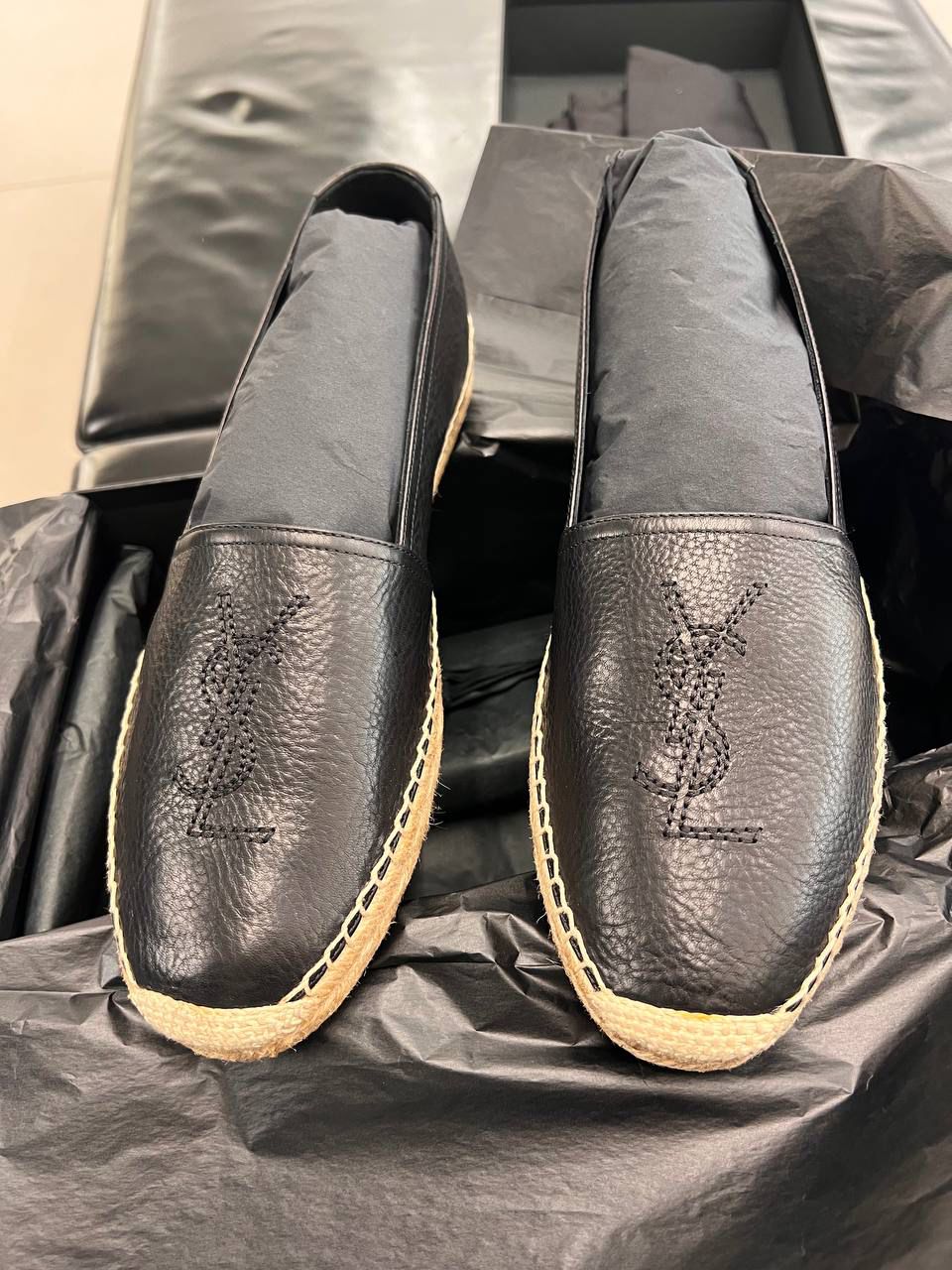 Monogram Espadrilles in Grained Leather