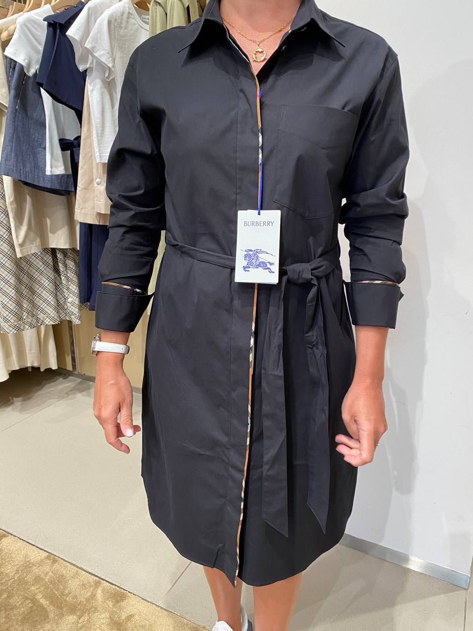 Vintage Check Cotton Shirt Dress