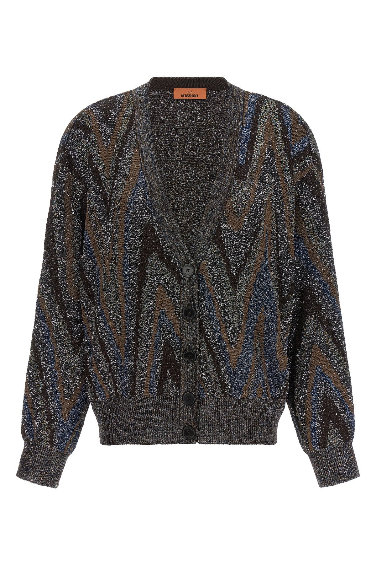 Sequin zigzag cardigan