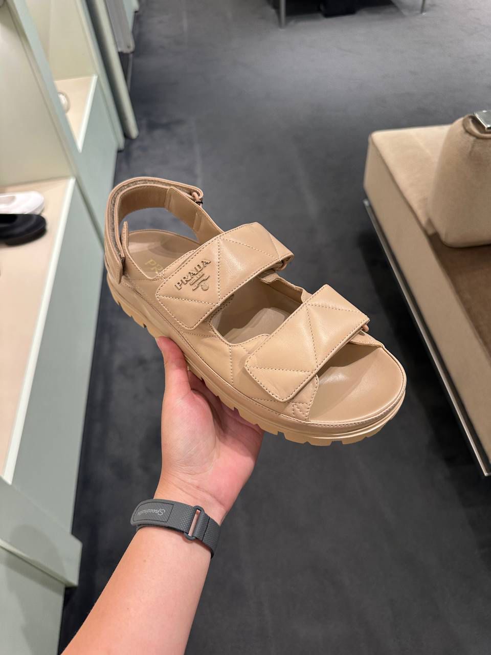 Prada Quilted Nappa Leather Sandals