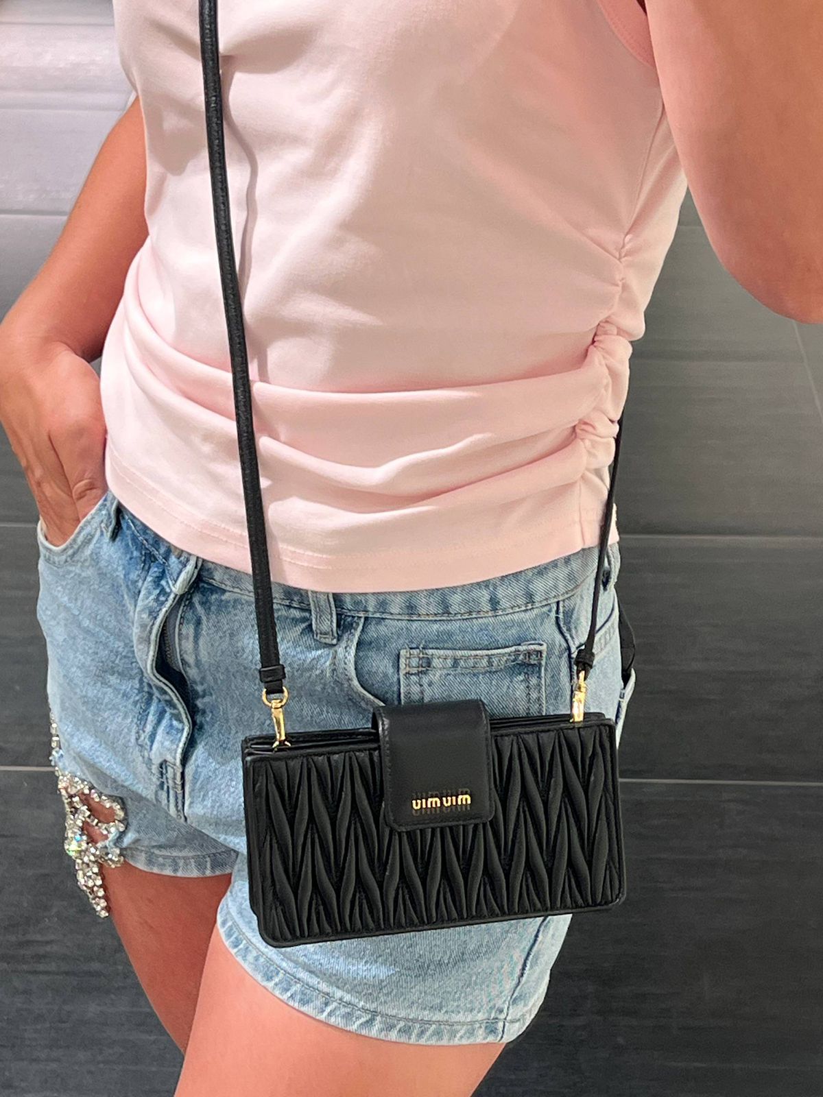 Matelassé Nappa leather phone case