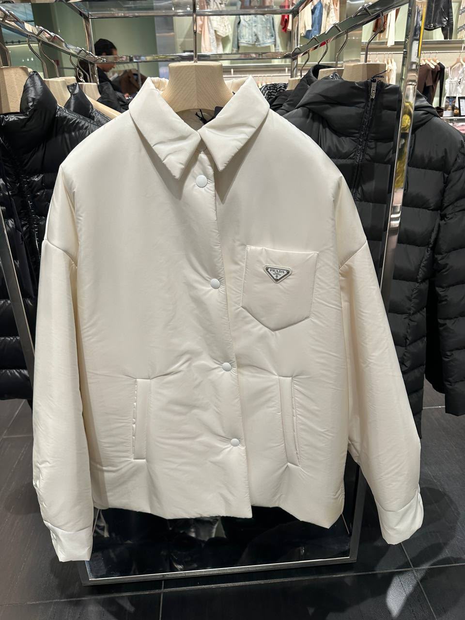 Padded Re-Nylon shirt jacket