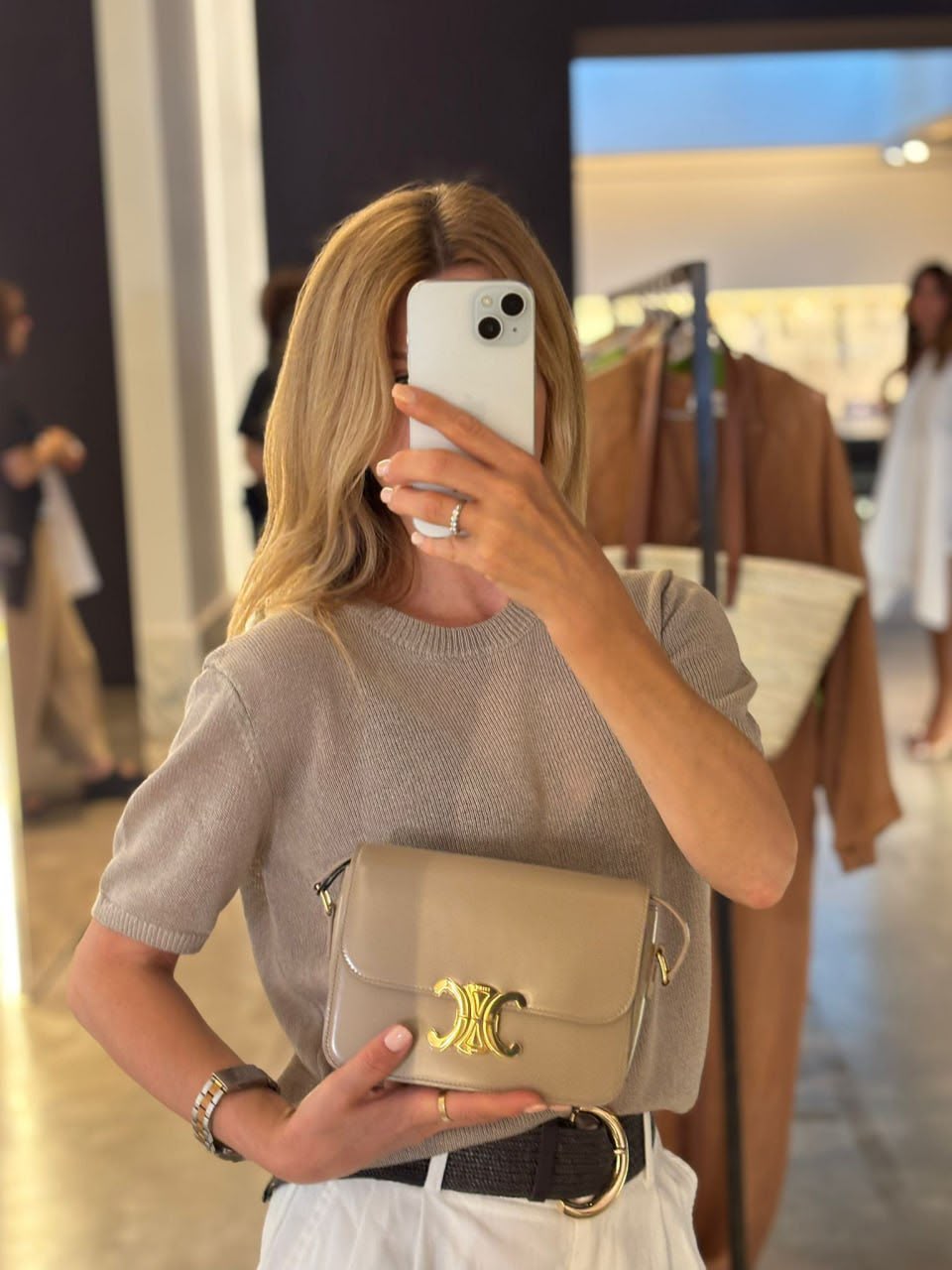 Teen Triomphe Bag in Shiny Calfskin