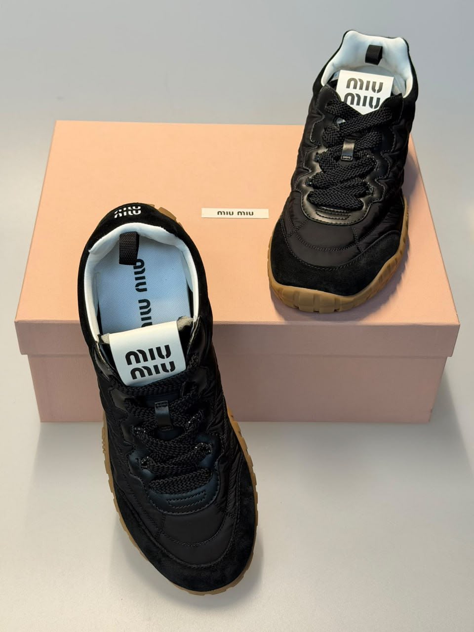 Technical Fabric and Suede Sneakers