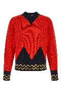 Geometric intarsia sweater
