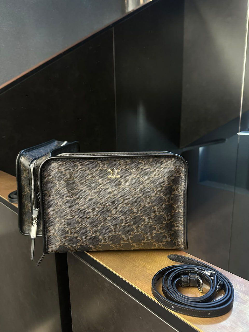 Large Triomphe Clutch with Strap