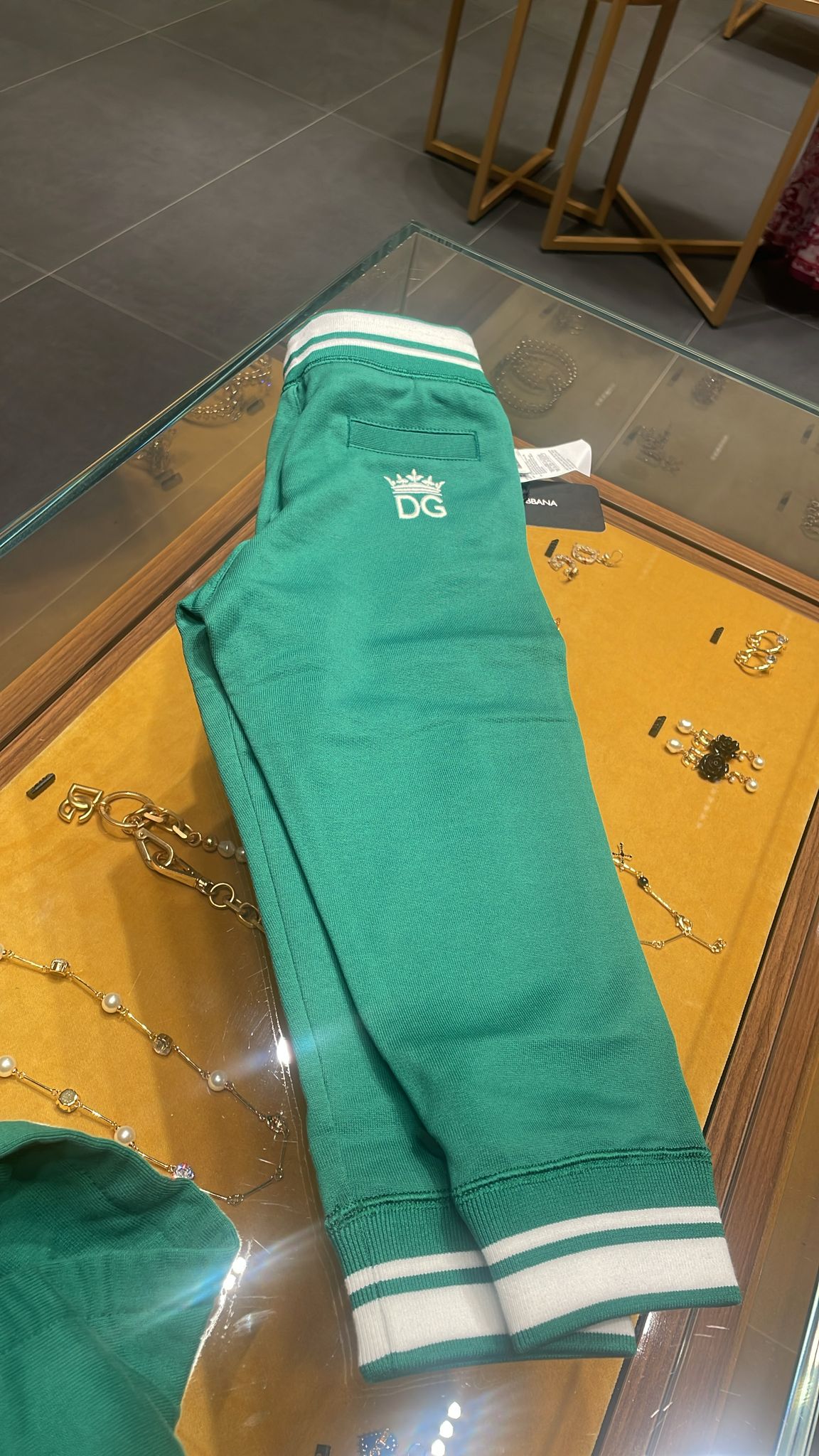 Jersey joggers with DG crown embroidery