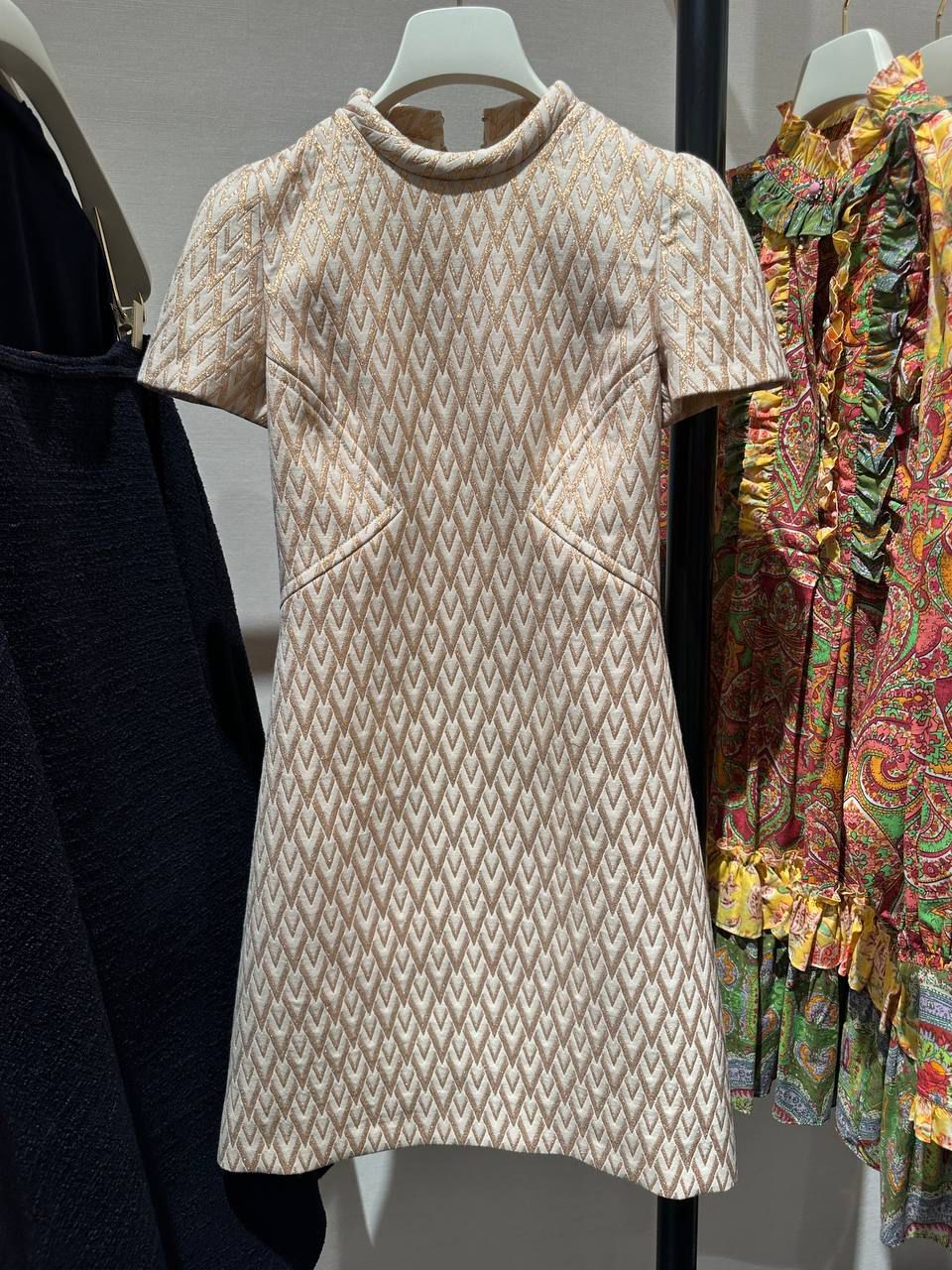 Geometric Jacquard Mini Dress