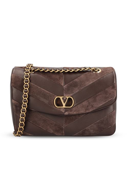 Borsa realizzata in suede e nappa