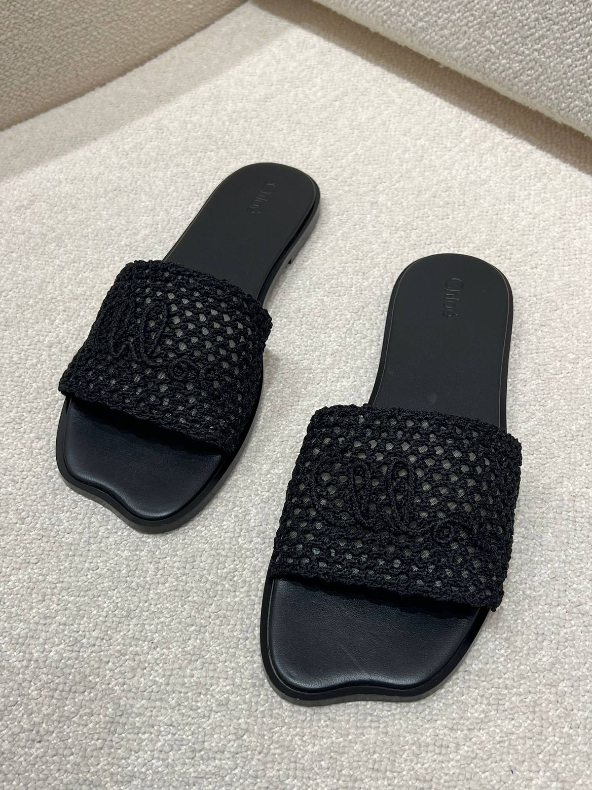 Chloé Woody Crochet Flat Mules