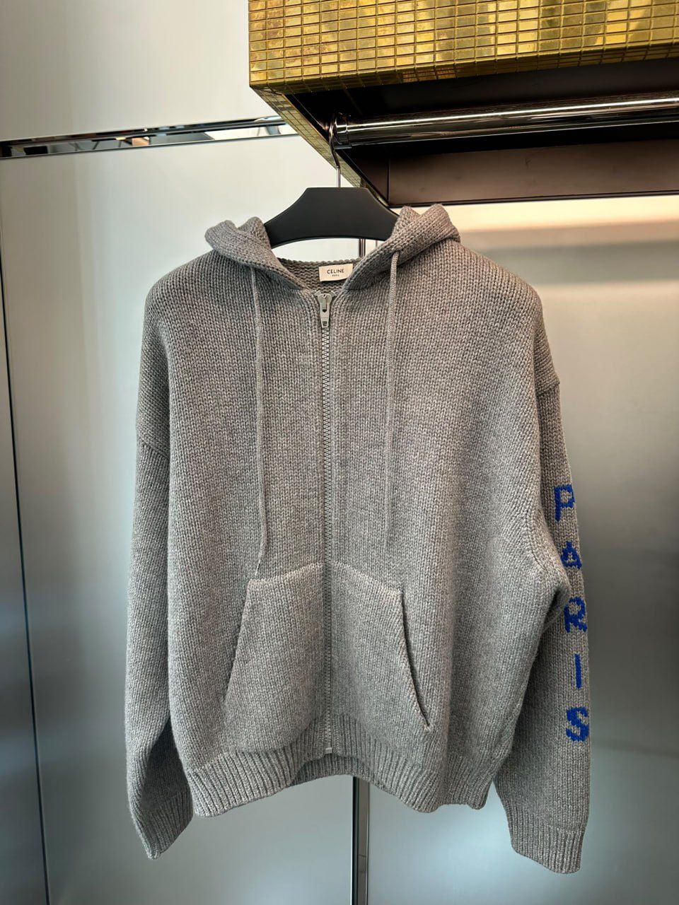 Knit Hoodie with Logo Sleeves