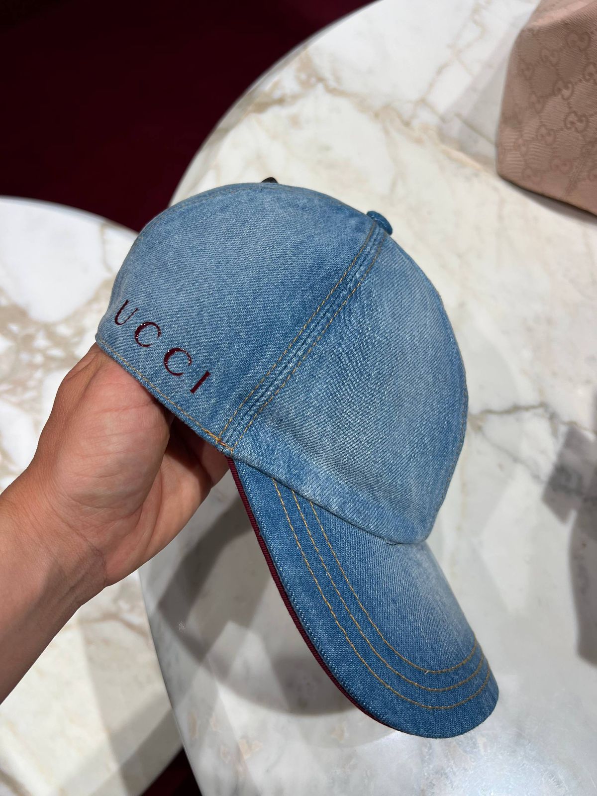 Denim Baseball Cap with Logo