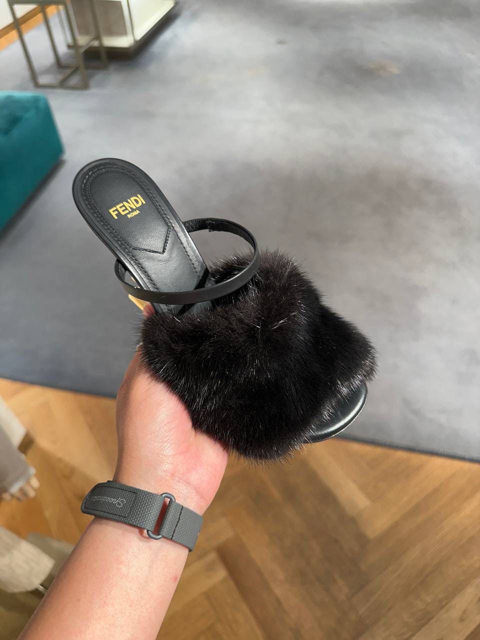 Mink Fur Slide Sandals