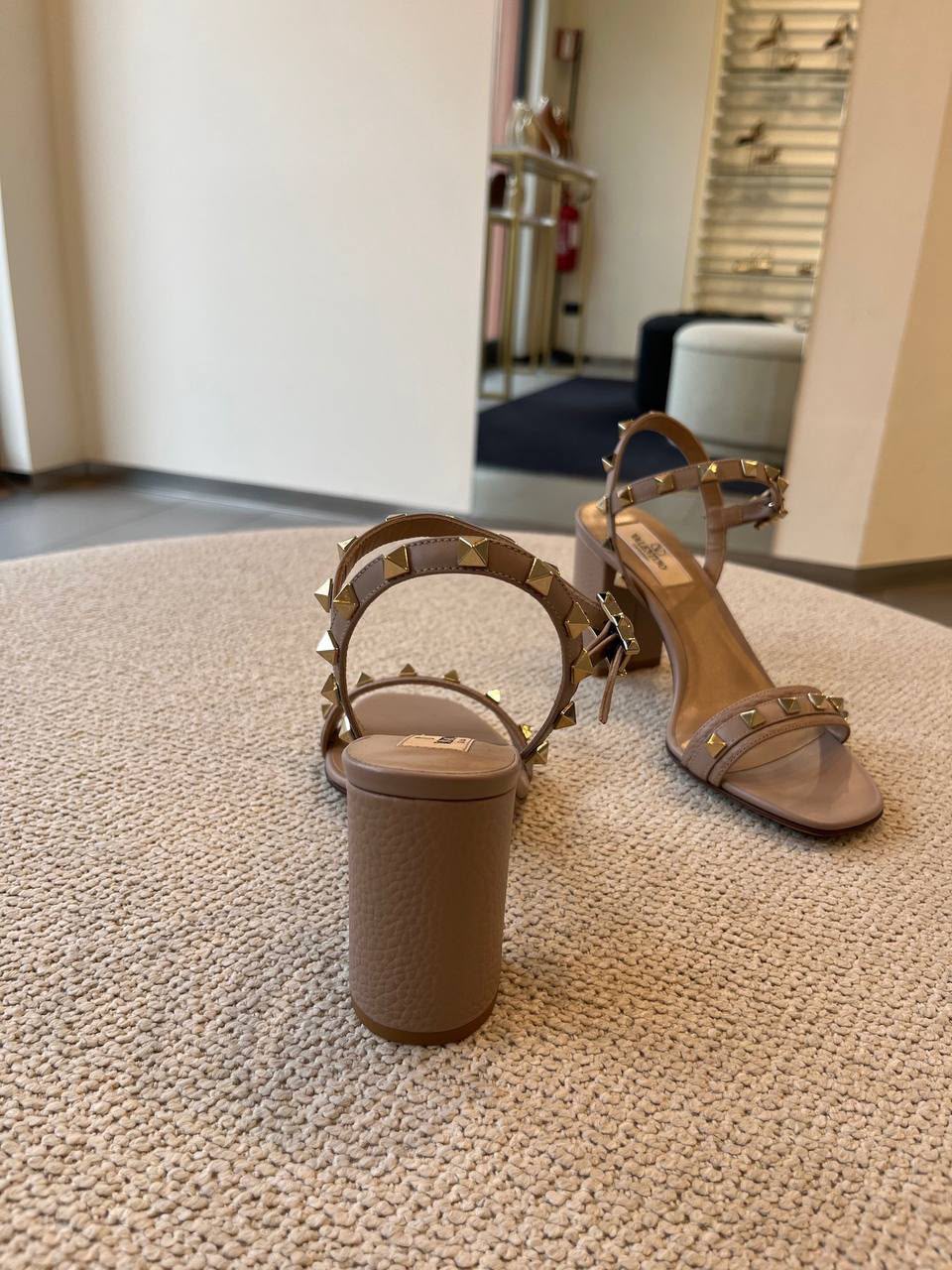Rockstud Block Heel Sandal
