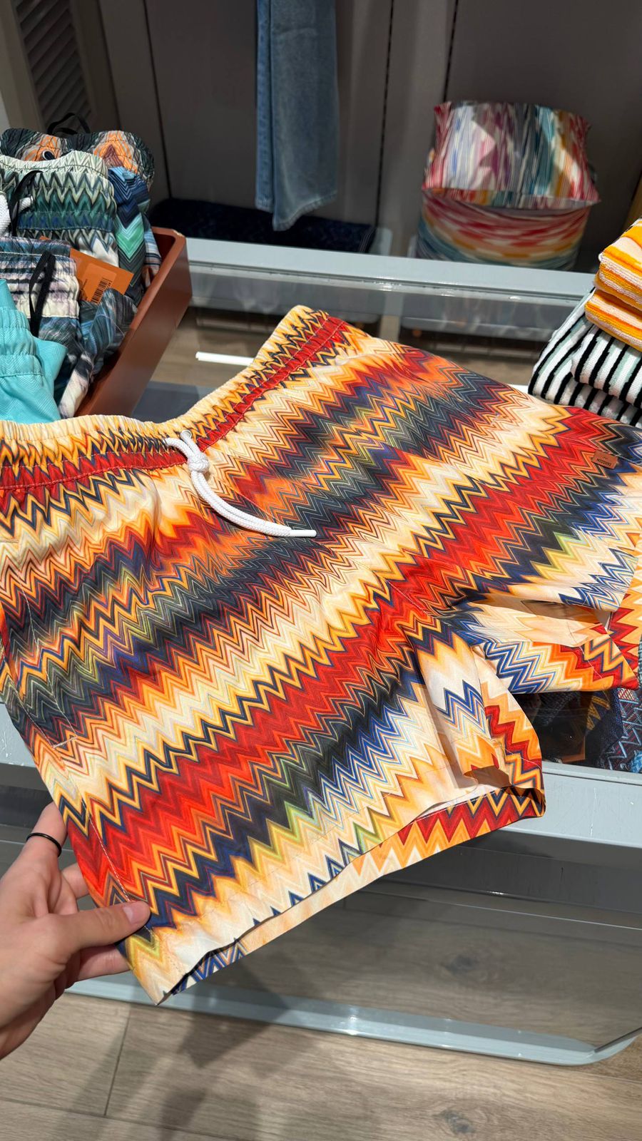 Zigzag Print Swim Shorts