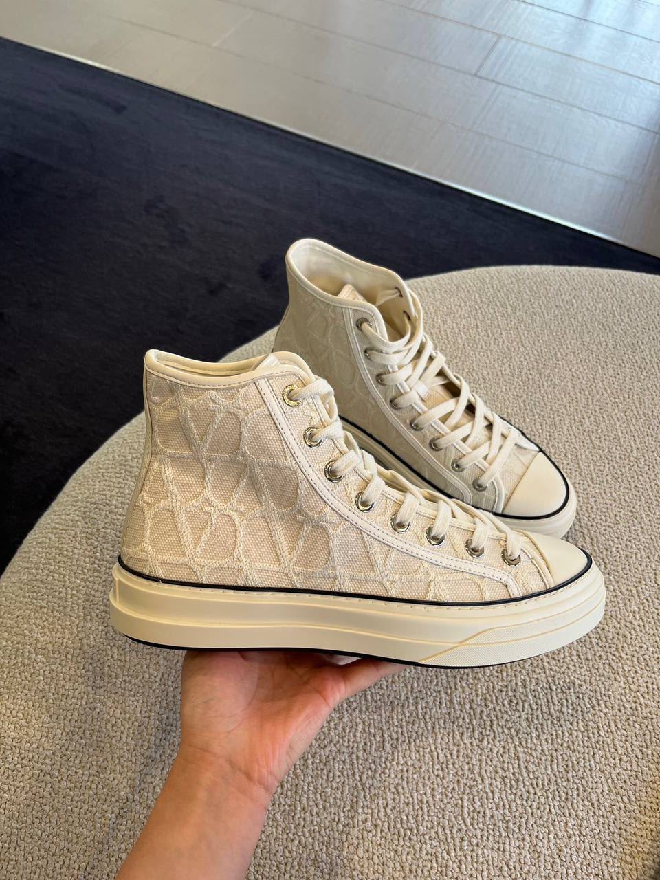 Garavani Toile Iconographe High-Top Sneaker