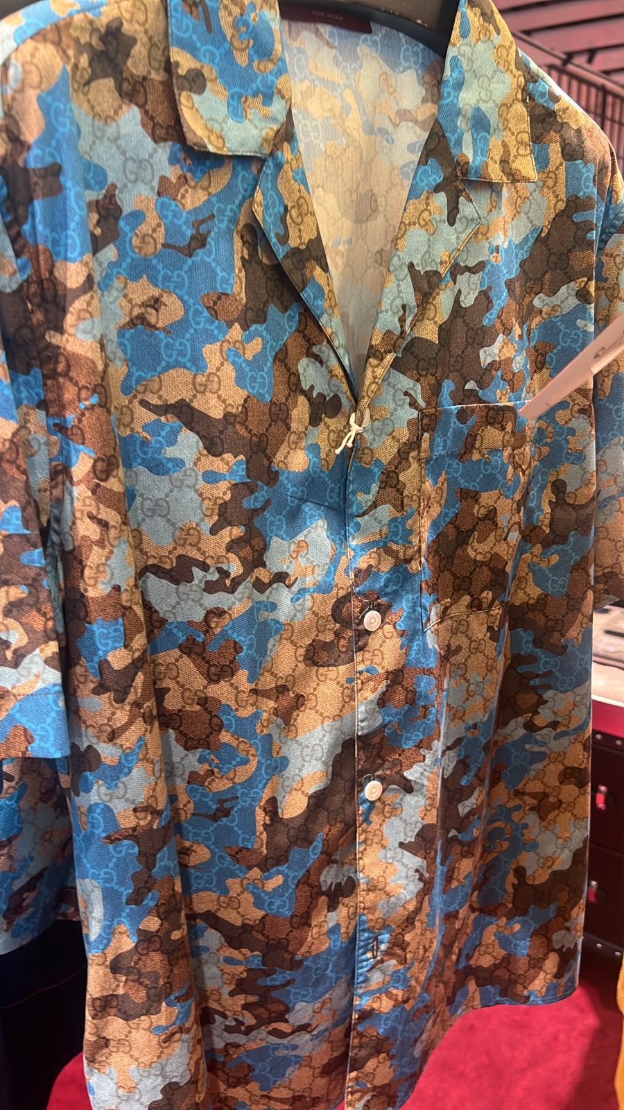 GG Camo Print Bowling Shirt