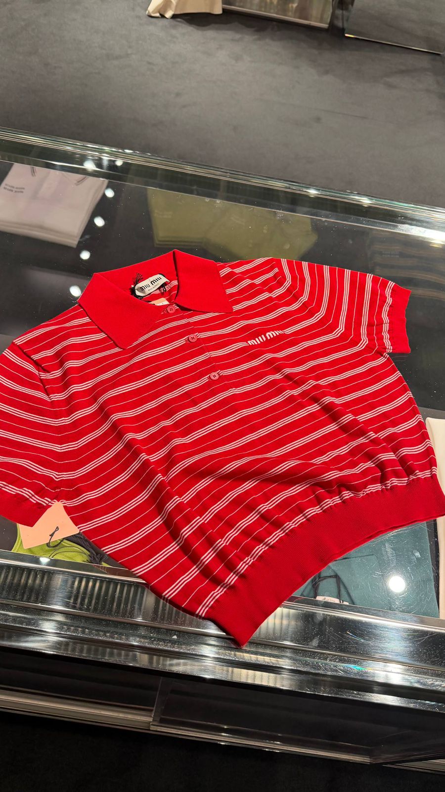 Striped Knit Polo Shirt