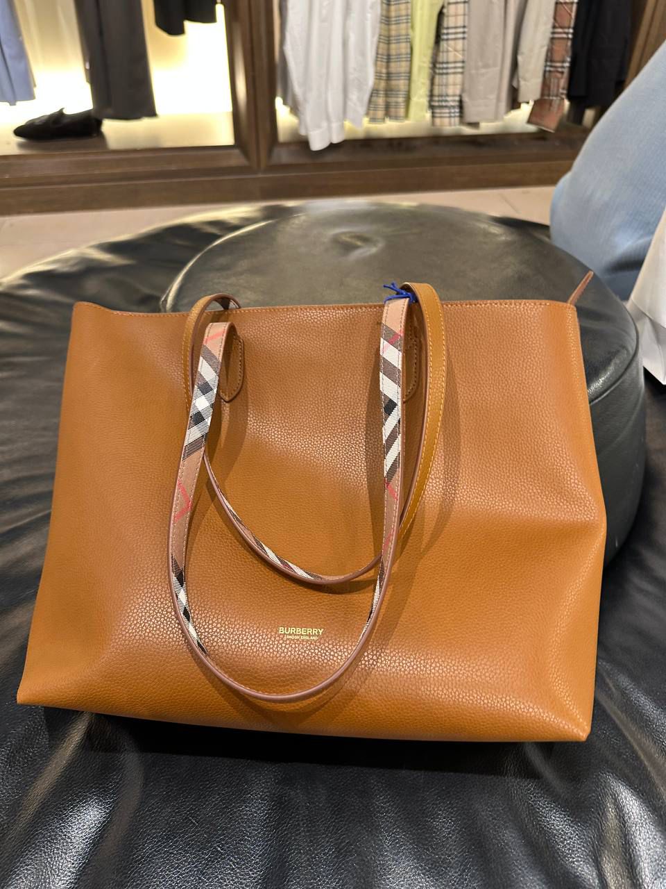 Burberry Grainy Leather Tote Bag