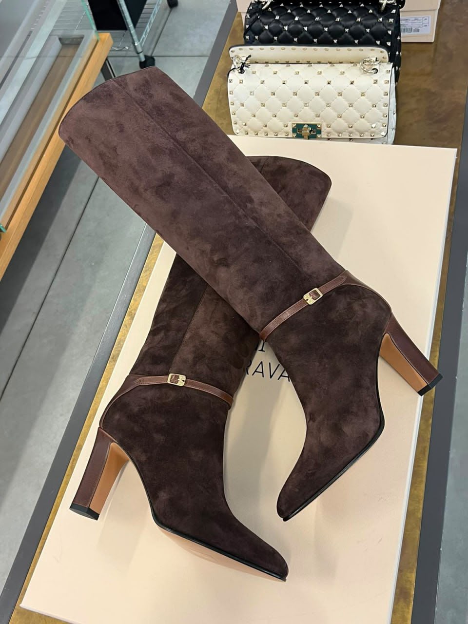 Suede Knee-High Boots