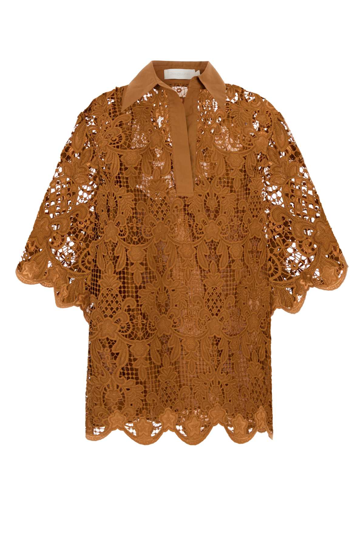 ZIMMERMANN COCO LACE TUNIC TOP For Women Exterior: 100% Polyester Lining: 100% Cotton