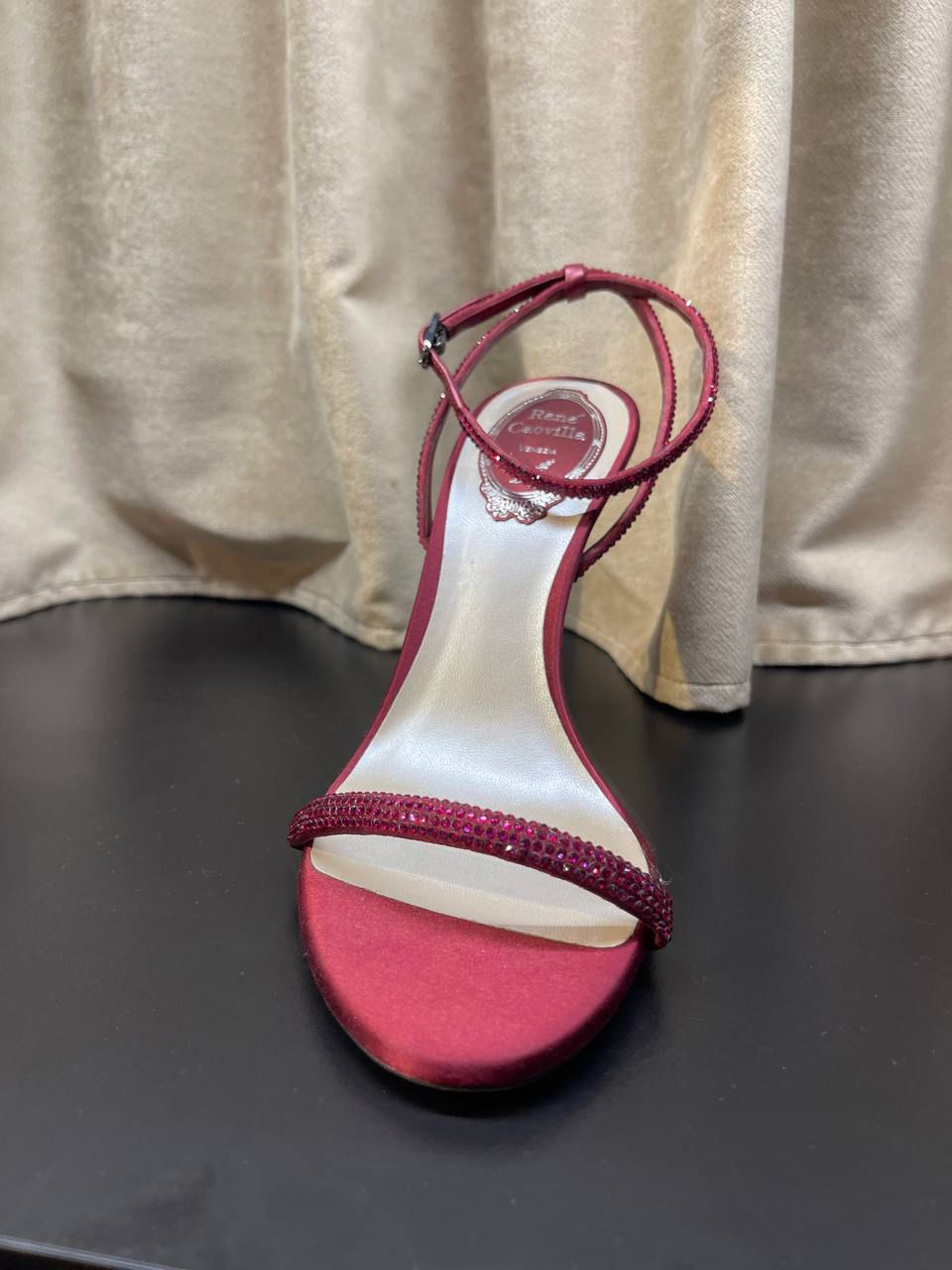 Cleo Crystal-Embellished Satin Sandals