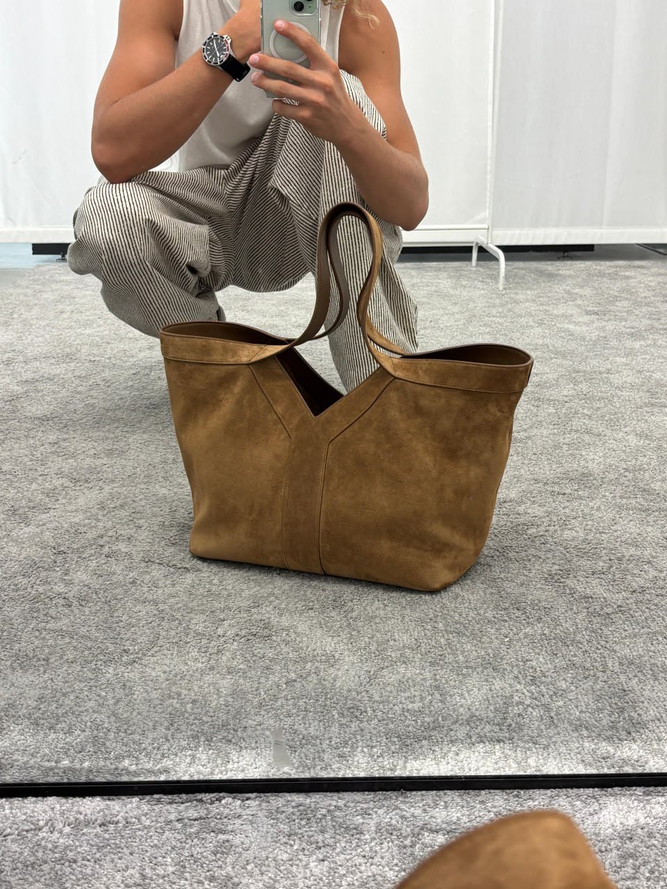 YSL Beaumanoir Tote Bag in Suede