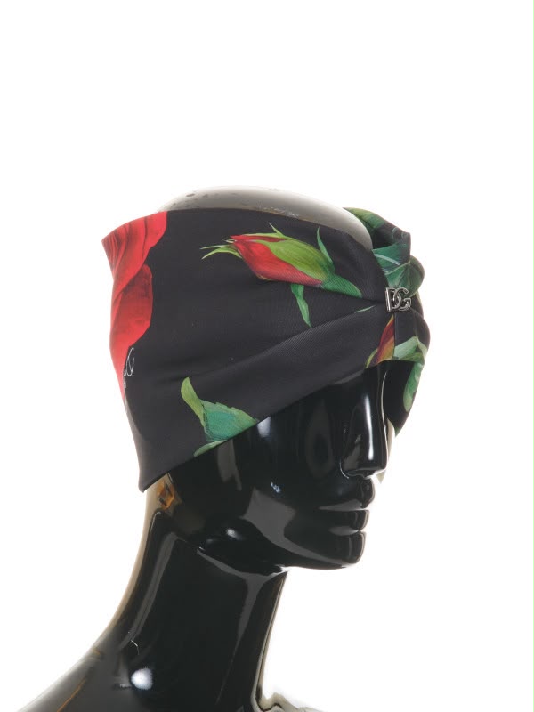Rose-print twisted headband
