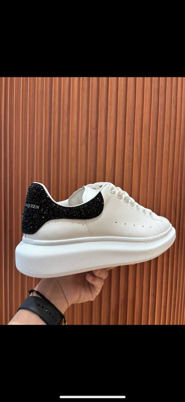 Oversized Sneaker with Crystal Embellished Heel