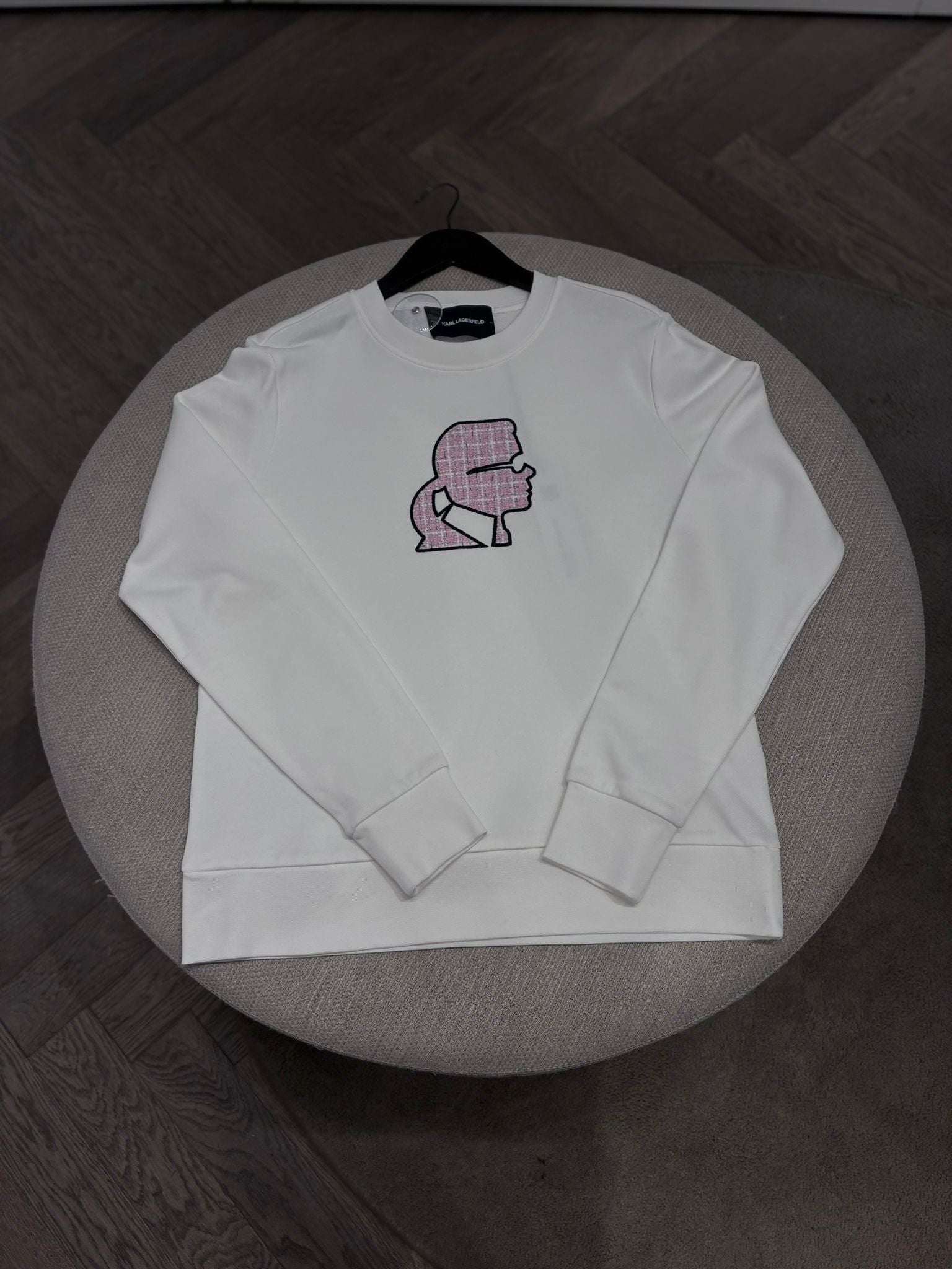 Karl Lagerfeld Ikonik Tweed Logo Sweatshirt