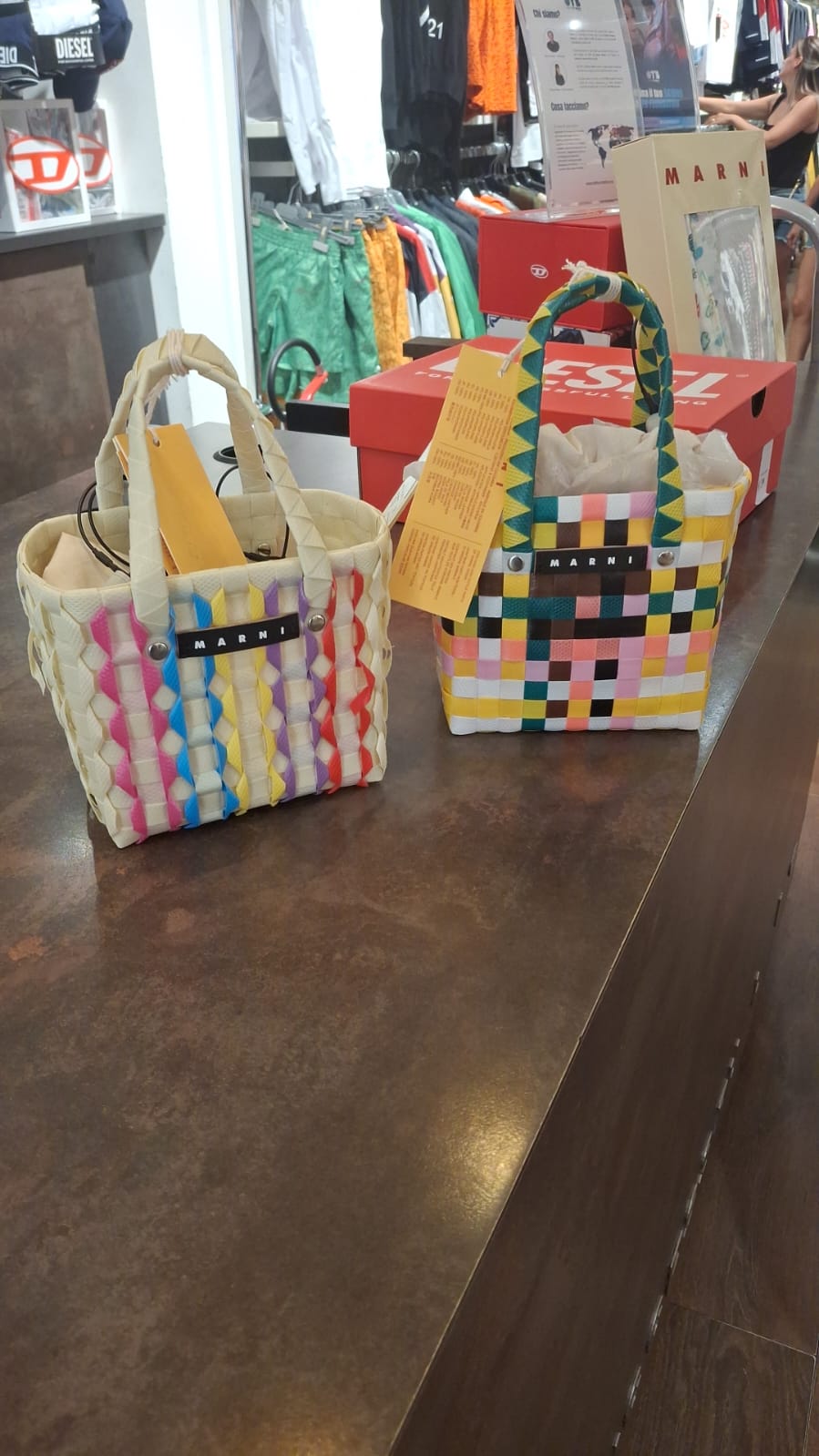 Market Woven Mini Tote Bag