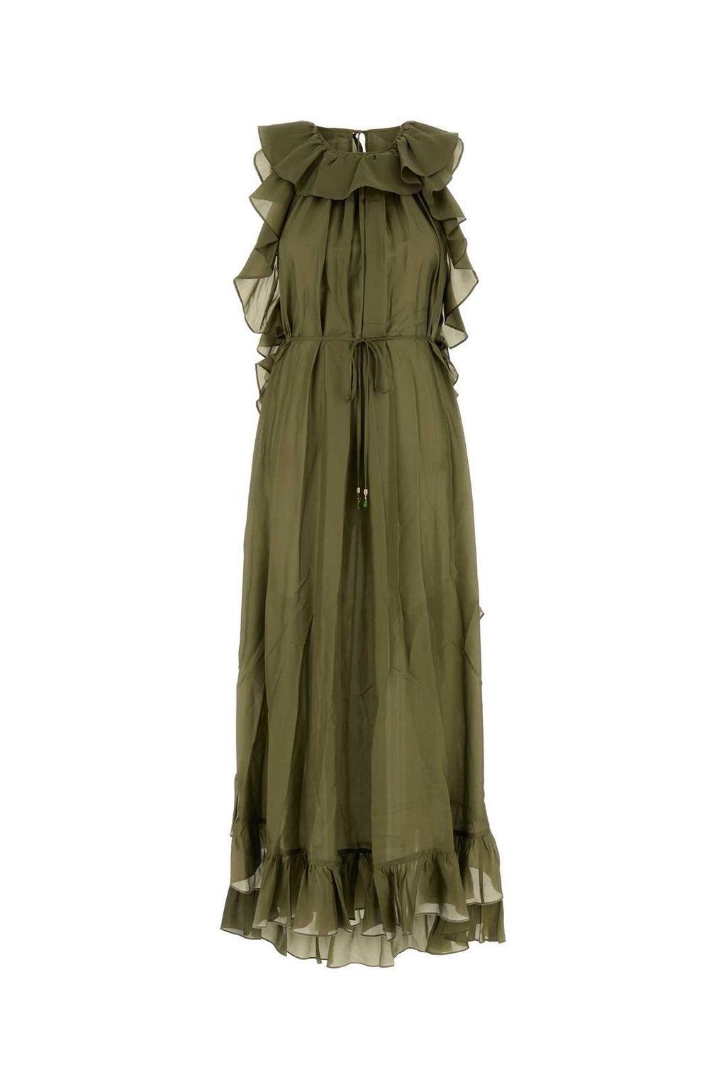 ZIMMERMANN CASCADIAN RUFFLE MIDI DRESS For Women Exterior: 100% Silk