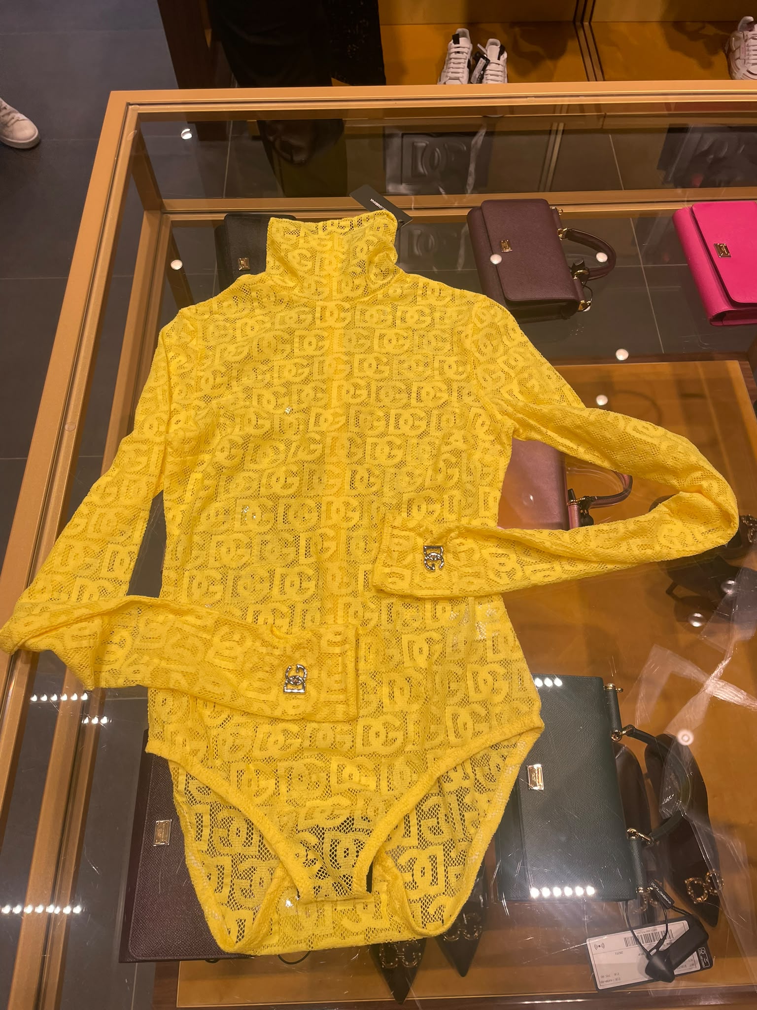 DG Logo Lace Turtleneck Bodysuit