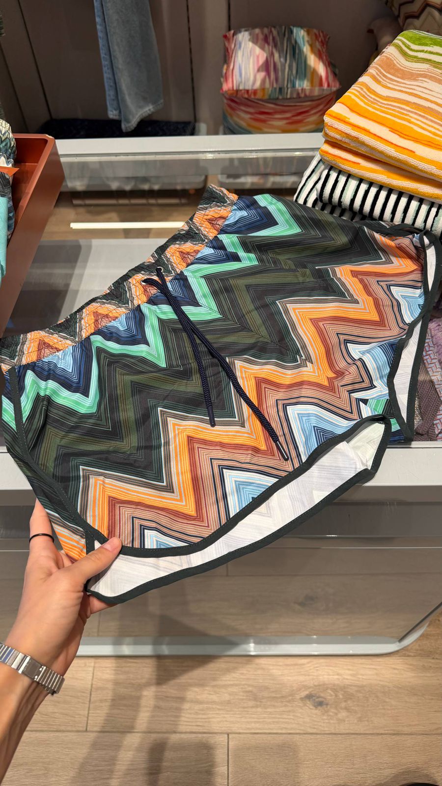 Zigzag Print Swim Shorts