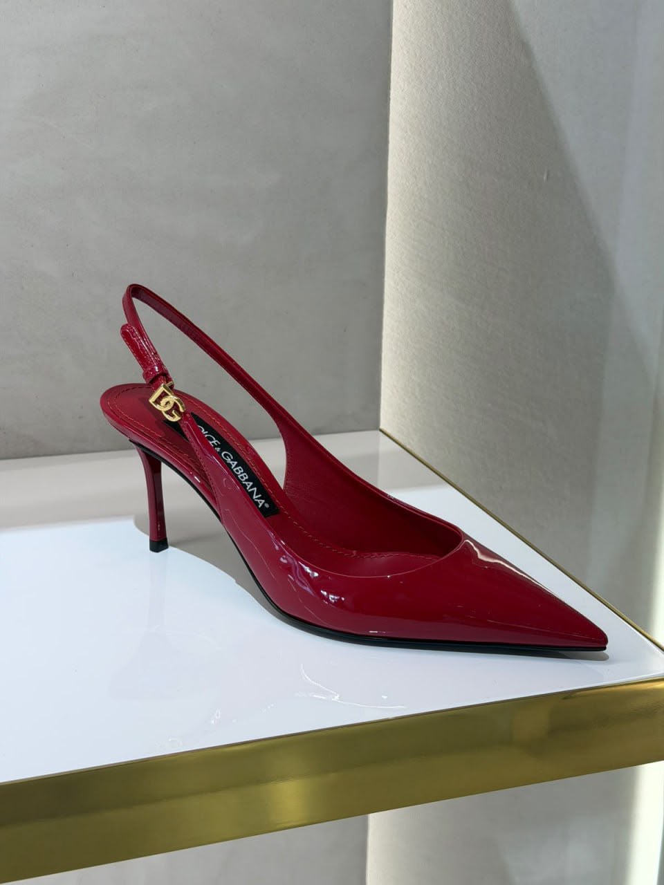DG Logo Slingback Pumps in Patent Leather